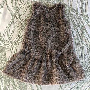Lili Gaufrette Brown Faux Fur Sleeveless Dress 12M